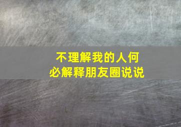 不理解我的人何必解释朋友圈说说