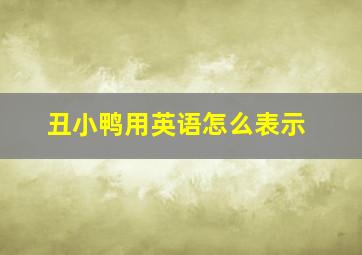 丑小鸭用英语怎么表示