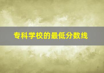 专科学校的最低分数线