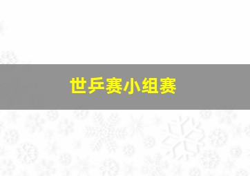 世乒赛小组赛