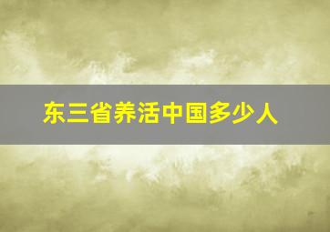 东三省养活中国多少人