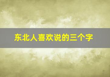 东北人喜欢说的三个字