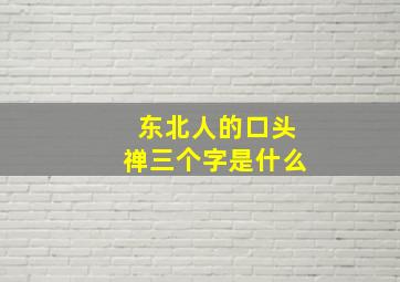 东北人的口头禅三个字是什么