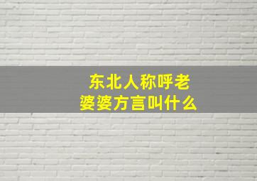 东北人称呼老婆婆方言叫什么