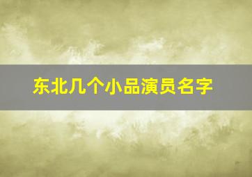 东北几个小品演员名字