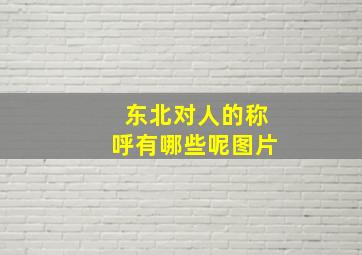 东北对人的称呼有哪些呢图片