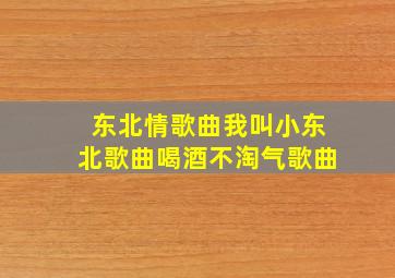 东北情歌曲我叫小东北歌曲喝酒不淘气歌曲