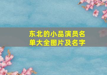 东北的小品演员名单大全图片及名字