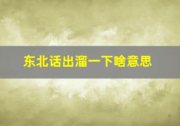 东北话出溜一下啥意思