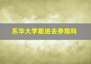 东华大学能进去参观吗