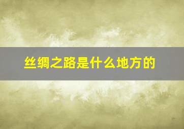 丝绸之路是什么地方的