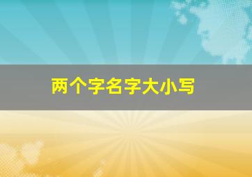 两个字名字大小写