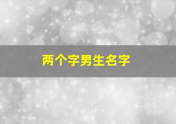 两个字男生名字