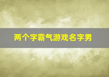 两个字霸气游戏名字男