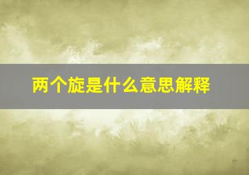 两个旋是什么意思解释