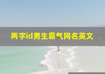 两字id男生霸气网名英文