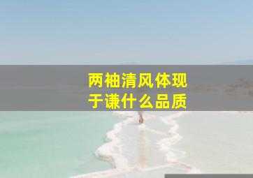 两袖清风体现于谦什么品质