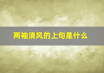 两袖清风的上句是什么