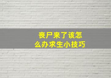 丧尸来了该怎么办求生小技巧