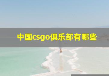 中国csgo俱乐部有哪些