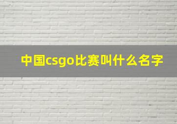 中国csgo比赛叫什么名字