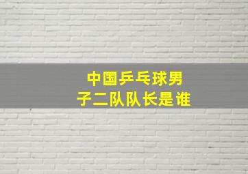 中国乒乓球男子二队队长是谁