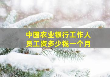 中国农业银行工作人员工资多少钱一个月