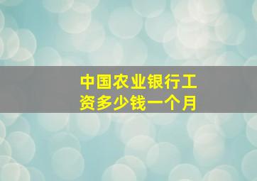 中国农业银行工资多少钱一个月