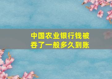 中国农业银行钱被吞了一般多久到账