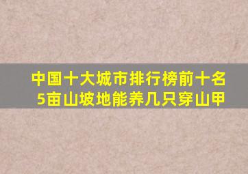 中国十大城市排行榜前十名5亩山坡地能养几只穿山甲