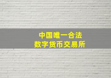 中国唯一合法数字货币交易所