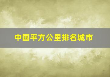 中国平方公里排名城市