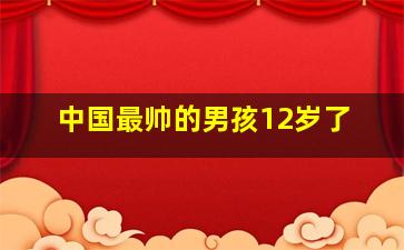 中国最帅的男孩12岁了