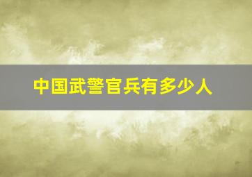 中国武警官兵有多少人