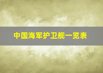 中国海军护卫舰一览表