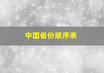 中国省份顺序表