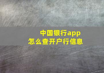 中国银行app怎么查开户行信息