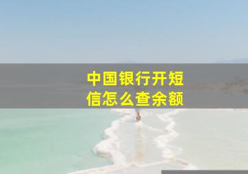 中国银行开短信怎么查余额