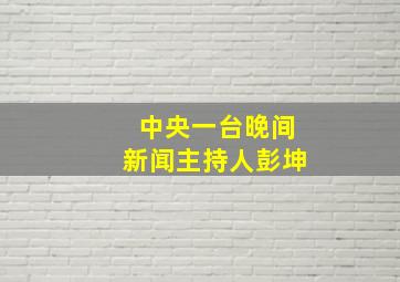 中央一台晚间新闻主持人彭坤