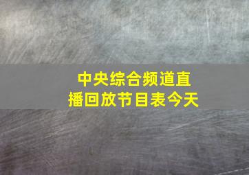 中央综合频道直播回放节目表今天