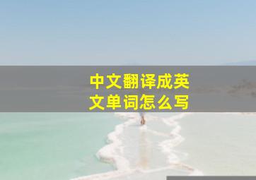 中文翻译成英文单词怎么写