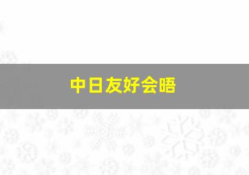 中日友好会晤