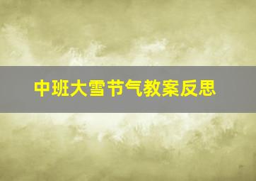 中班大雪节气教案反思