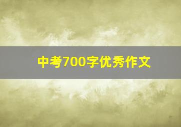 中考700字优秀作文