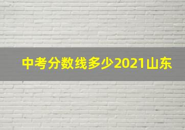 中考分数线多少2021山东