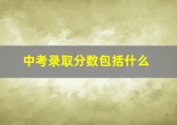 中考录取分数包括什么