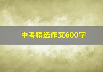 中考精选作文600字