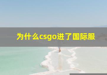 为什么csgo进了国际服