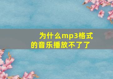 为什么mp3格式的音乐播放不了了