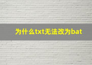 为什么txt无法改为bat